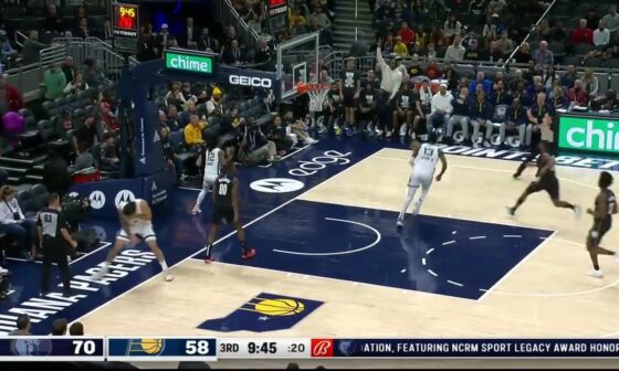 [Highlight] Ja Morant skies for the chasedown block (called as goaltend, overturned after challenge)
