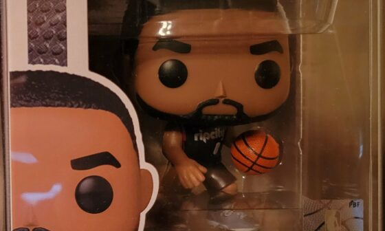 Got my Damian Lillard Funko POP! in the mail. I'm not a big toy guy or collector, but for 20 bucks it will look nice on the bookshelf. Never, ever leaving its box!