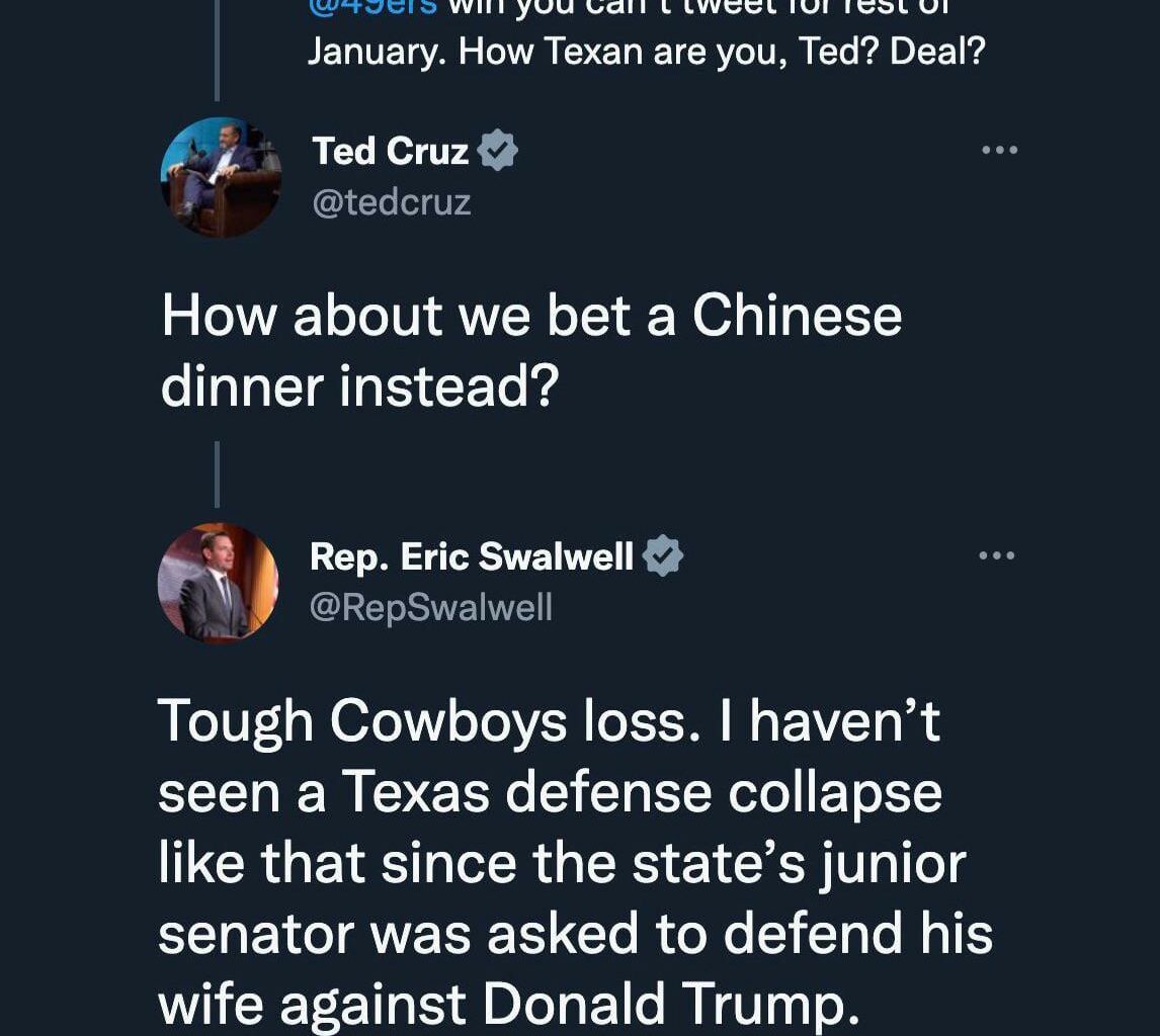 Cruz getting owner like the Cowboy's defence.