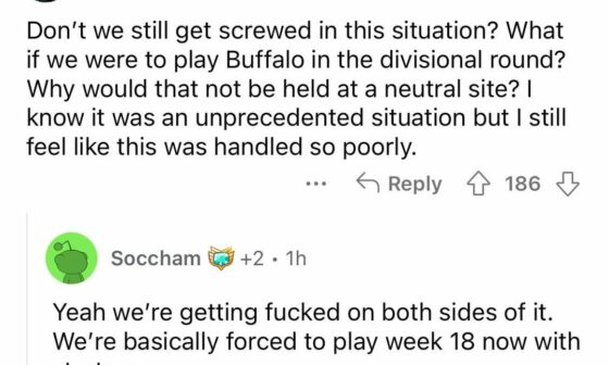 We’re all pissed at losing the North on a technicality, but surprisingly Bengals reddit doesn’t seem to happy with the decision either 😂