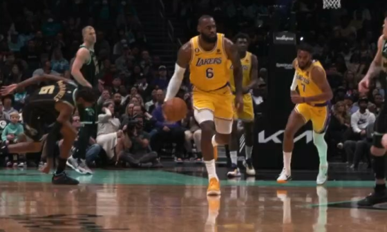 [Lakers] "Only LeBron is casually pulling out a reverse slam on a Monday night in his 20th season."