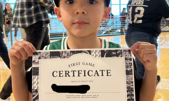 Son got spurs certificate from the game….no one spell checked lol