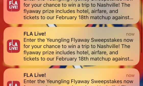 Guys, I think the Panthers want me to enter the sweepstakes really bad