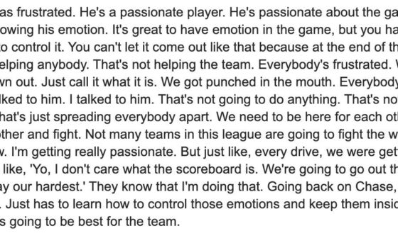 [Fishbain] Asked Justin Fields after the game about Chase Claypool's moment of frustration. Pretty impressive display of leadership from the Bears QB