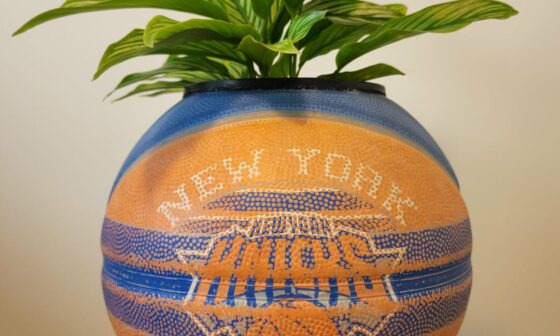 I run a shop where I make things from Basketball scraps. I thought you guys would appreciate this Knicks Planter!