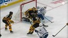 [TOR-BOS] Ullmark loses control of his stick, exposing his blocker hand to a shot from Marner.