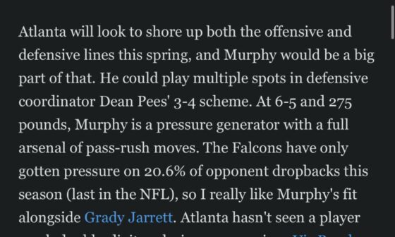 New ESPN Mock Draft has Falcons going defense with the 8th pick.