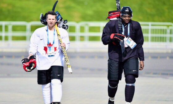 Marty St. Louis & PK Subban with Team Canada 🇨🇦 at the 2014 Winter Olympics
