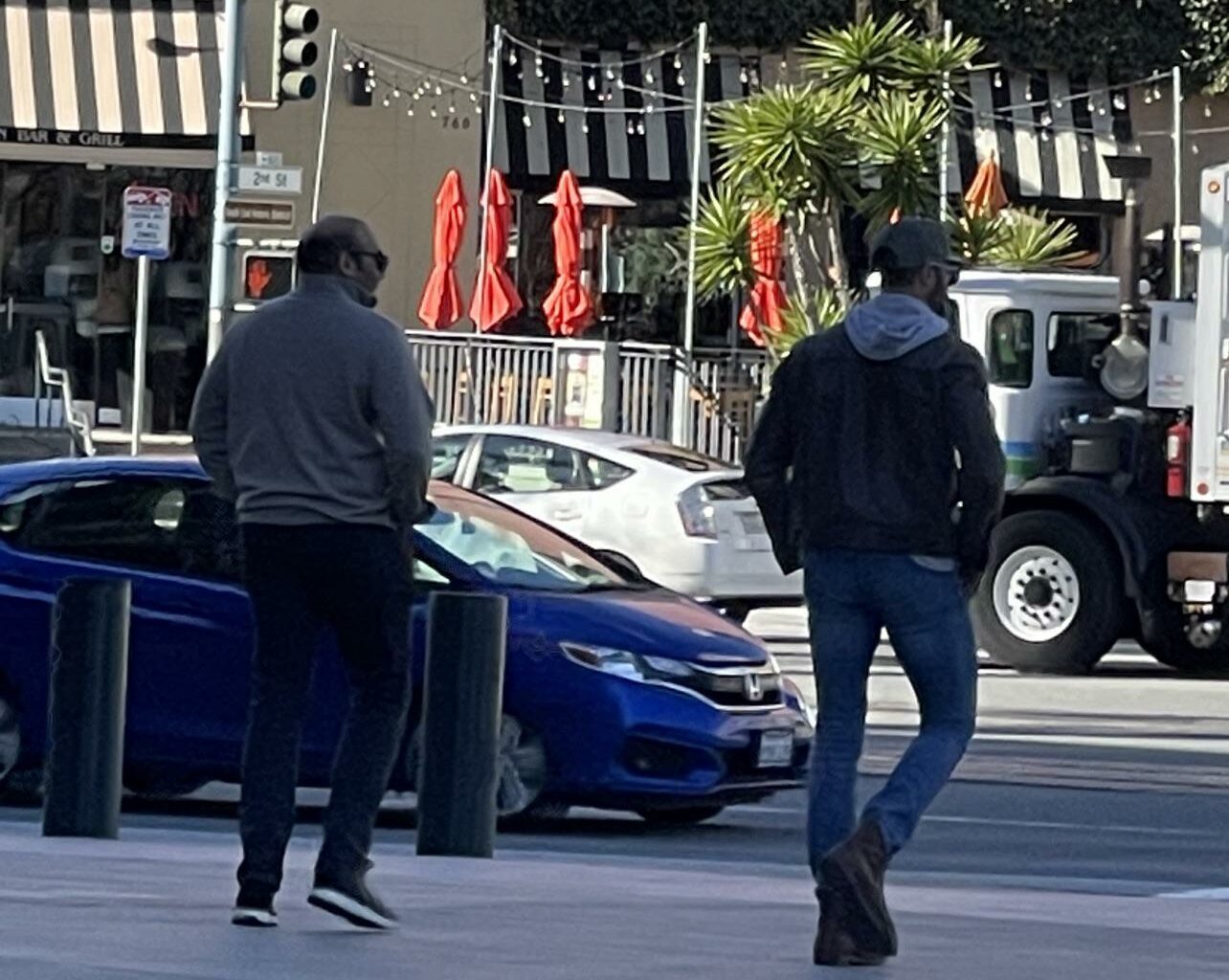 Farhan and Kapler in their way to lunch today.