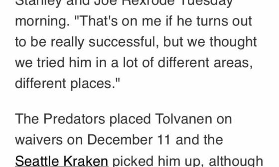 Poile talking about Tolvanen
