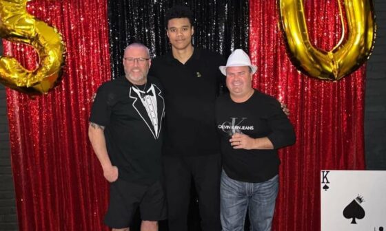 Close friend of mine in Montreal had his 50th birthday. He raised Noah Warren up during juniors. Forgot the word for it. But they have a saying for it. He’s gonna protect you Z and Terry! Look how big that kid is hahaha!