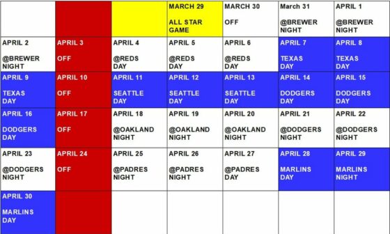I've always had an idea about what the baseball schedule should look like so I went ahead and made it to see if it would actually work. More explanation in the comments. Give me your thoughts.