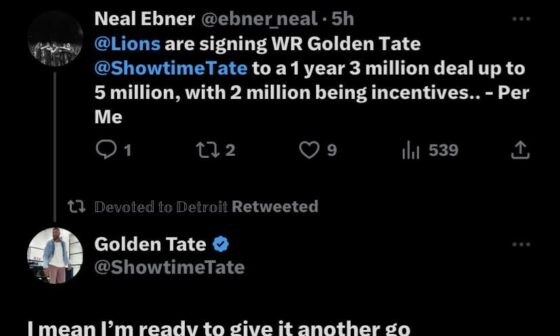 Golden Tate said this on twitter