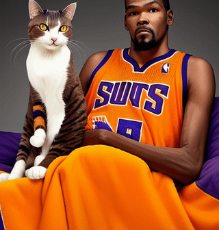 Kevin Durant with some blanket cats