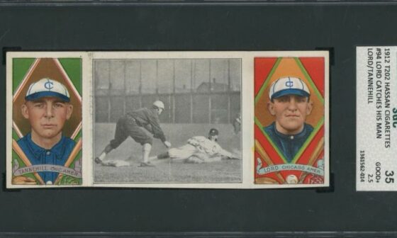 Just picked this up! Super Rare and lots of history! Caught in the center panel is young Shoeless Joe Jackson for the Cleveland Naps! Joe was in his second year in the league! The follow year he hit 409 as rookie! Still a major league record!