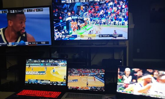 When it’s March Madness but the Pacers are playing, you add a fifth screen.