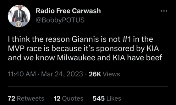 Twitter User with the only logical reason Giannis isnt MVP