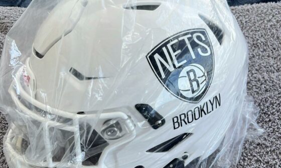 CP3 gifts Mikal Bridges a Nets football helmet