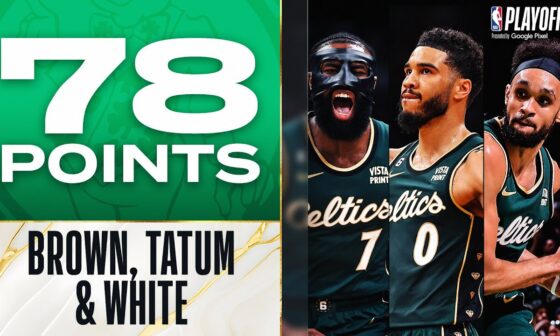 J.Brown (29 PTS), J.Tatum (25 PTS) & D.White (24 PTS) Combine For 78 PTS In #3 Celtics Game 1 W!