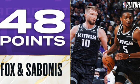 De'Aaron Fox (24 PTS) & Domantas Sabonis (24 PTS) Combine for 48 Points In Kings Game 2 W!
