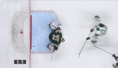 Marchment with the CRAZY breakaway, buzzer-beater