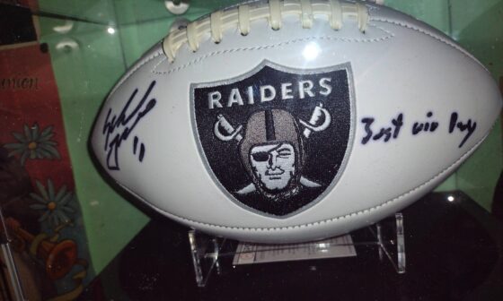Picked up a Janikowski signed football. I'm not big on autographed merch, but I made an exception for Seabass.