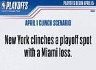 The Knicks can clinch a spot in the playoffs with a Miami loss tonight (via @NBAPR on twitter)