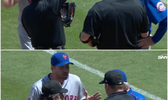 New York Mets ace Max Scherzer was ejected from the Los Angeles Dodgers game for apparently having an illegal foreign substance on his glove.