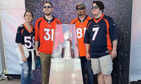 Broncos fans taking pics with our SB trophy
