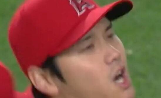 Shohei after Renfroe gave him a little love tap during the post game high fives