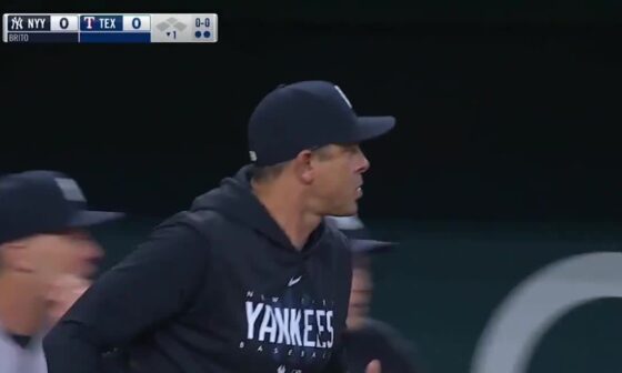 [Highlight] In his first game as a Yankee, Jake Bauers puts it all on the line with an incredible sliding catch to end the first!