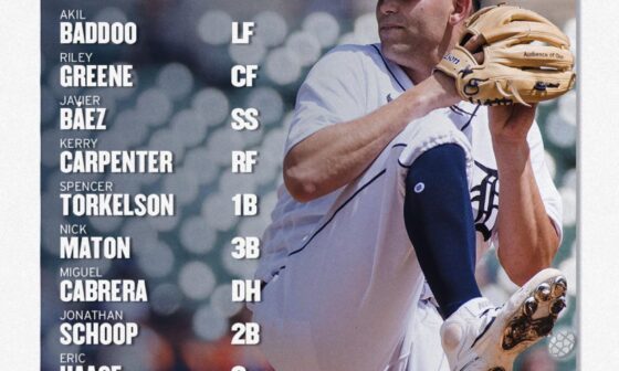 Detroit Tigers’ starting lineup for today’s game against the Red Sox! (04/09/23)