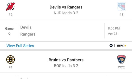 Lol NHL App doing New York teams dirty showing them shaded out already