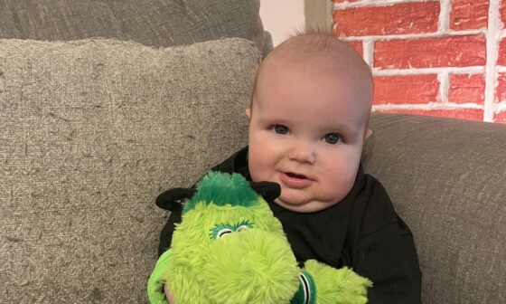 this little guy is ready to cheer on the stars tonight!!