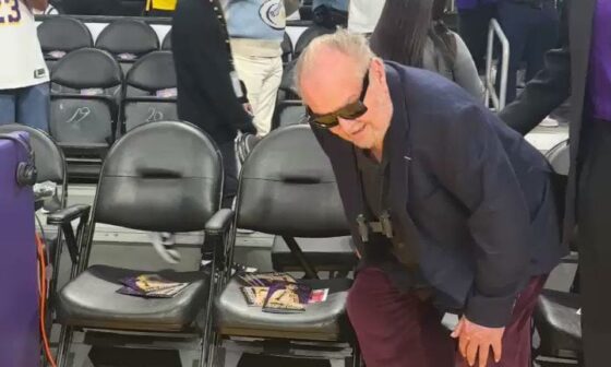 [Nichols] Jack Nicholson back courtside for the Lakers - first time since last season’s opening night.