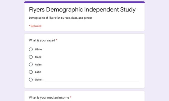 Flyers fan survey for research paper