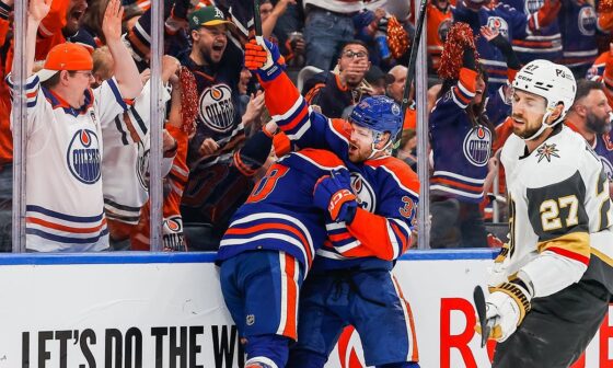 Foegele has the Oilers first shot...and the first goal!