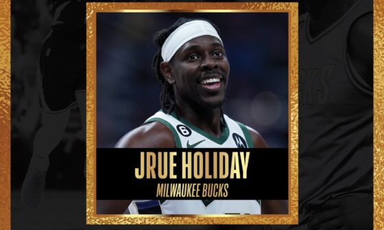 [NBA] Milwaukee Bucks guard Jrue Holiday has been named the winner of the 2022-23 Twyman-Stokes Teammate of the Year Award, the NBA announced today.