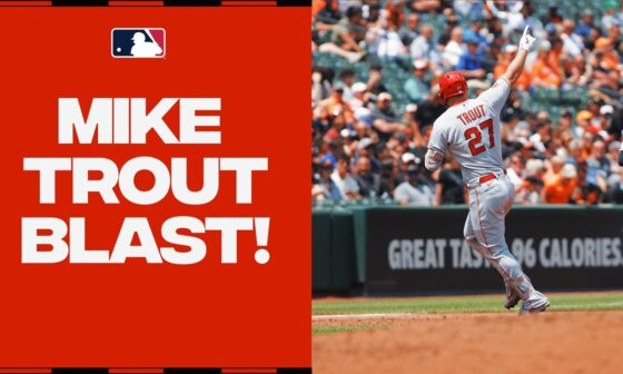 OUT IN A HURRY! Mike Trout hits a bullet home run over the left field wall at Camden Yards!