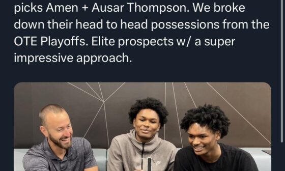 Schmitz was/is very high on the Thompson twins. “Ausar has as high an upside as any prospect”