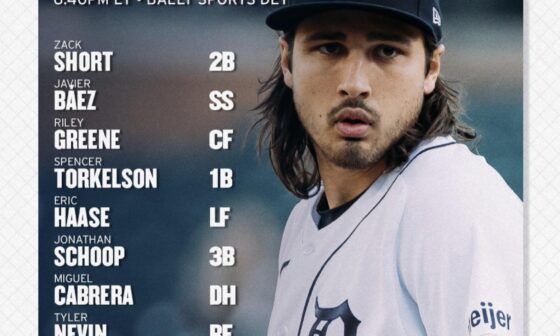 Detroit Tigers’ starting lineup for tonight’s game against the Rangers! (05/30/23)