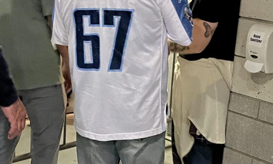 Spotted at soldier field tonight. Guy was too drunk to return a #titanup properly.