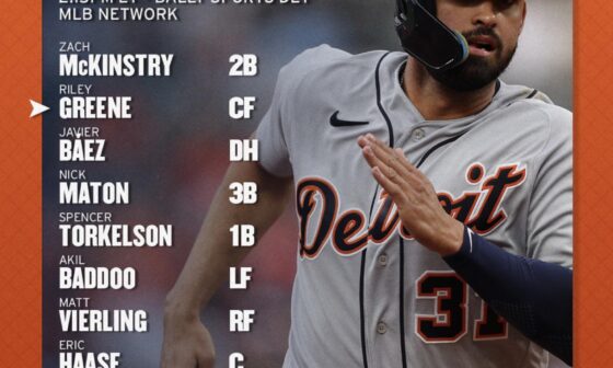 Detroit Tigers’ starting lineup for today’s game against the Cards! (04/06/23)