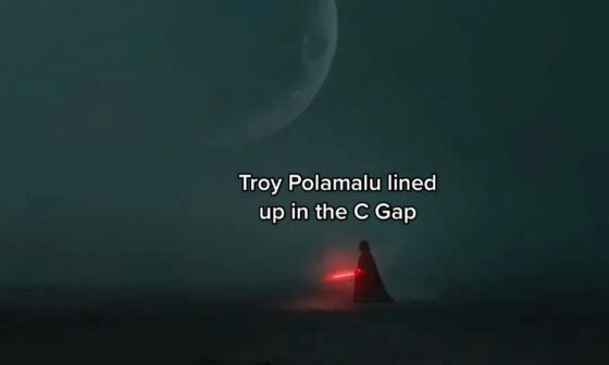 Troy Polamanu lined up in the c gap.