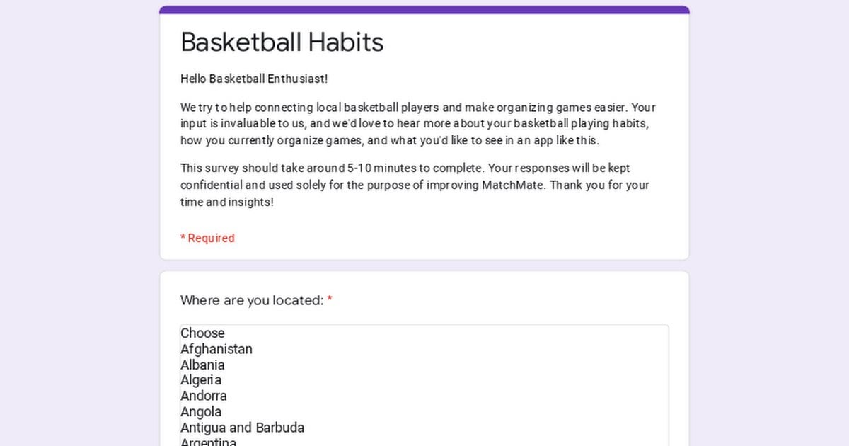 Need Your Input for a Basketball Project