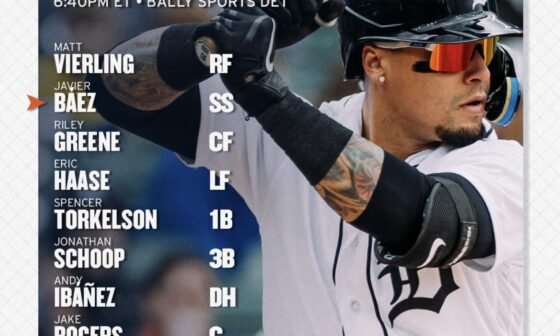 Detroit Tigers’ starting lineup for tonight’s game against the Mets!