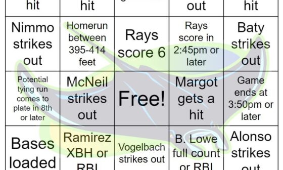 Rays vs Mets Bingo, 5/18/2023