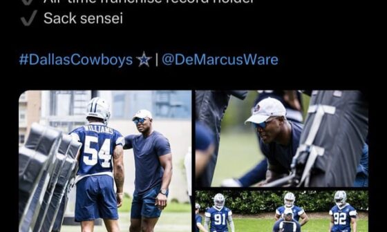 DeMarcus Ware is down in in Dallas helping with training for defensive line