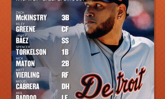 Detroit Tigers’ starting lineup for tonight’s game against the Royals! (05/23/23)
