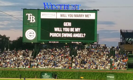 Saw an adorable proposal at tonight's game! I hope she said yes!